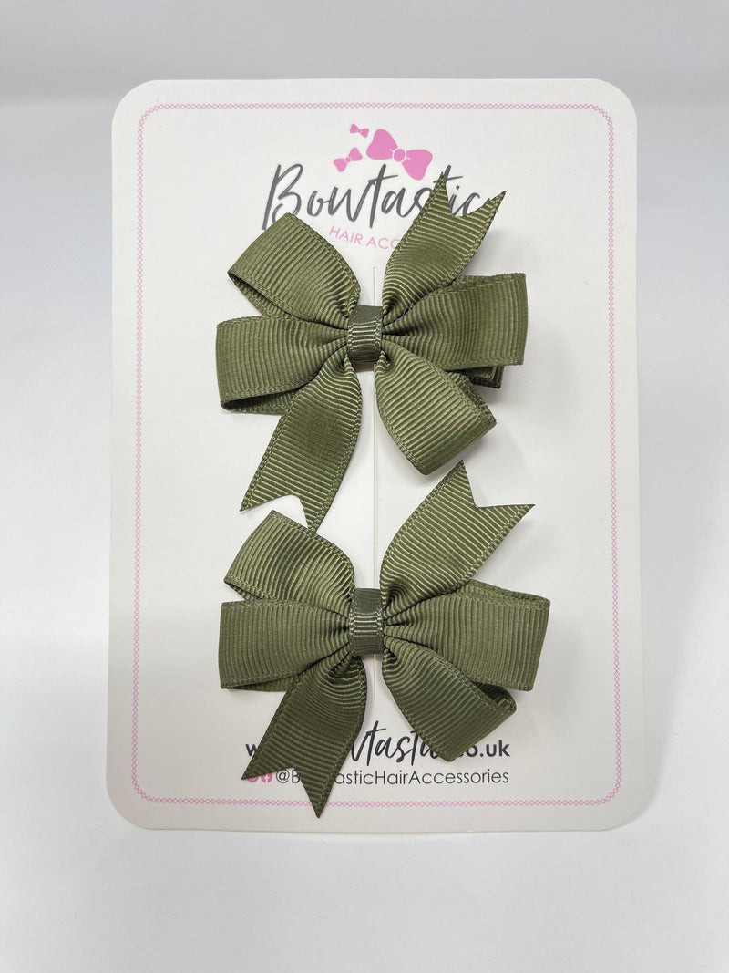 2.75 Inch Pinwheel Bow - Deep Sage - 2 Pack