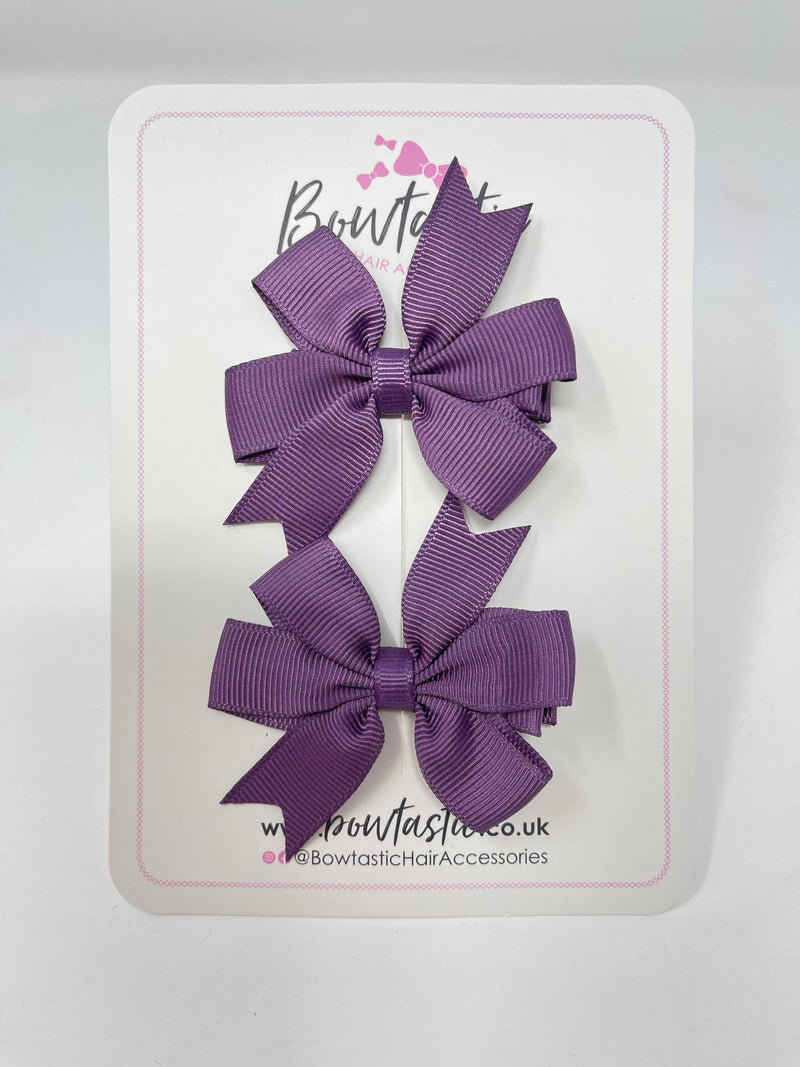 2.75 Inch Pinwheel Bow - Amethyst - 2 Pack