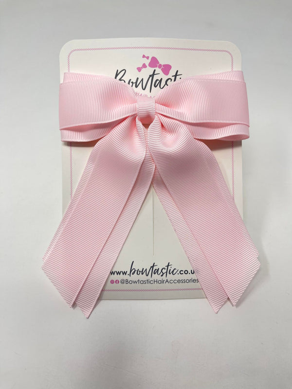 4.5 Inch Tail Bow - Powder Pink