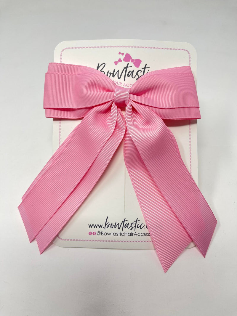 4.5 Inch Tail Bow - Rose Pink