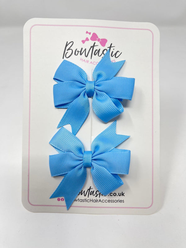 2.75 Inch Pinwheel Bow - Blue Mist - 2 Pack