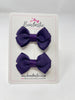 2 Inch Flat Bows Style 2 - Plum - 2 Pack