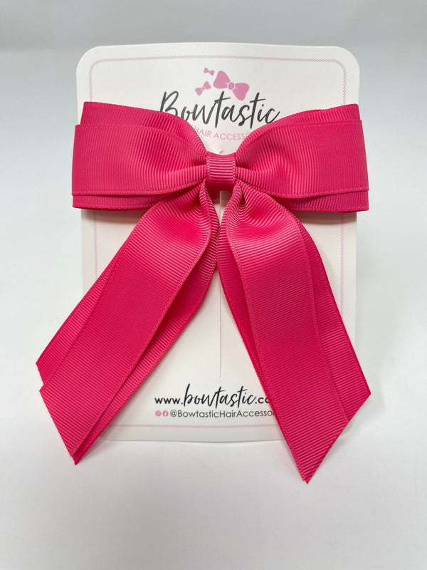 4.5 Inch Tail Bow - Camellia Rose