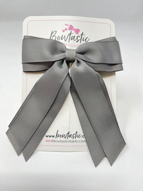 4.5 Inch Tail Bow - Metal Grey