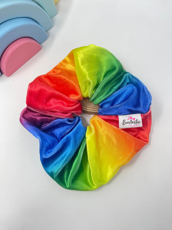 XL Velvet Scrunchie - Rainbow Ombre