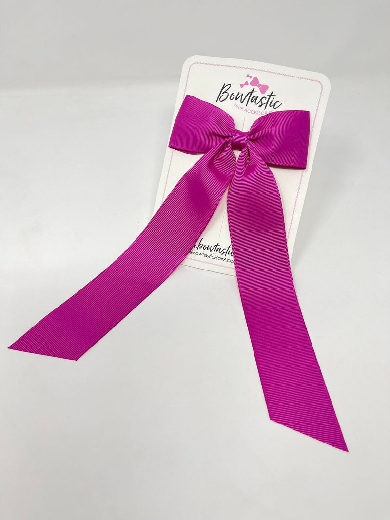 XL 4 Inch Tail Bow - Garden Rose