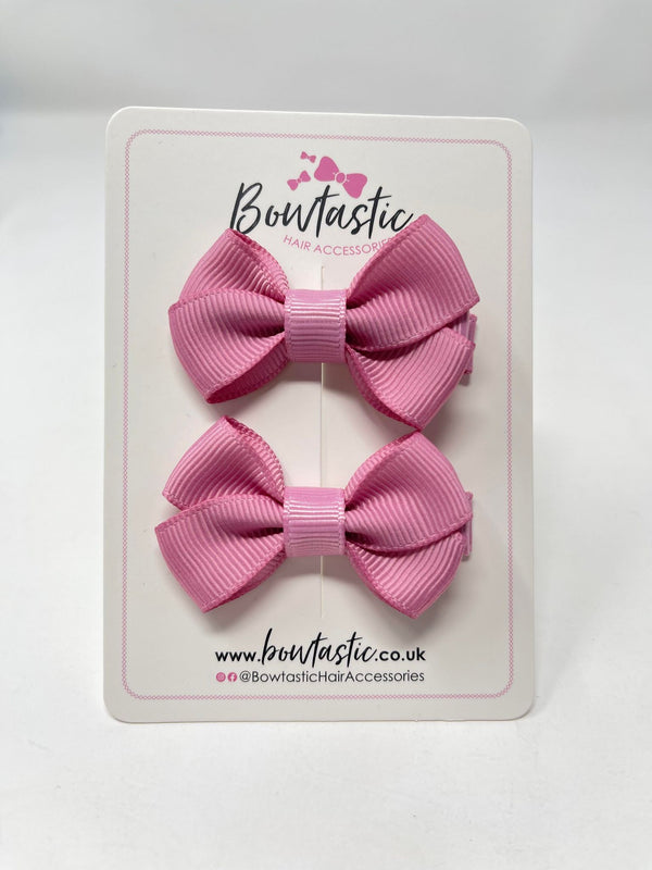 2 Inch Flat Bows Style 2 - Wild Rose - 2 Pack