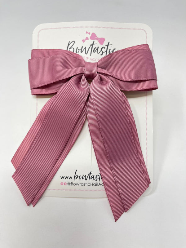 4.5 Inch Tail Bow - Rosy Mauve