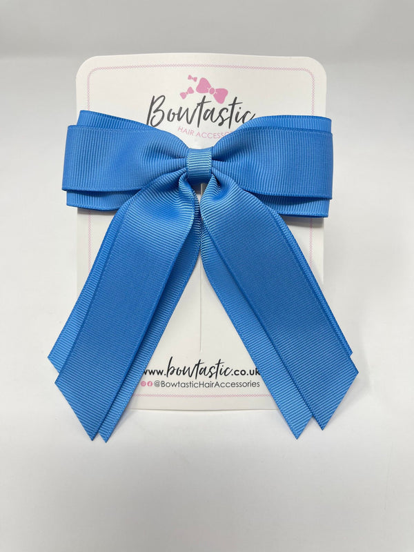 4.5 Inch Tail Bow - Porcelain Blue