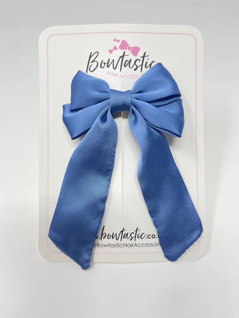 3 Inch Satin Tail Bow - Smoke