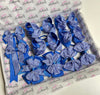 School Bundle - 5 Matching Pairs Bobbles - Royal Blue Gingham