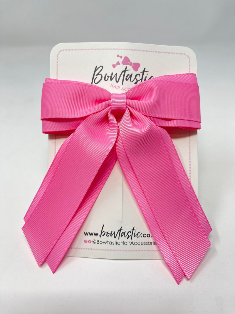 4.5 Inch Tail Bow - Geranium Pink