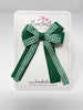 3 Inch Loop Tail Bow - Forest Green & Green Gingham