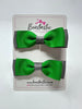 2.75 Inch Flat Bows - Emerald Green & Metal Grey - 2 Pack