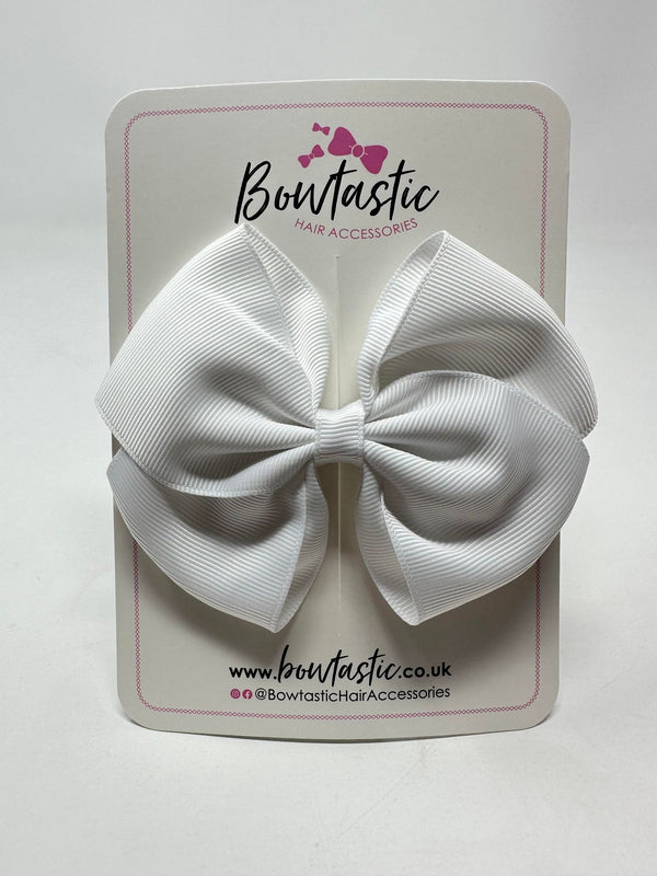4 Inch Flat Bow - White