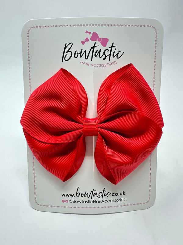 4 Inch Flat Bow - Hot Red