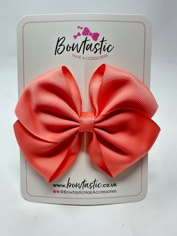 4 Inch Flat Bow - Coral Rose
