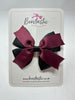 3.5 Inch 2 Layer Bow - Burgundy & Black