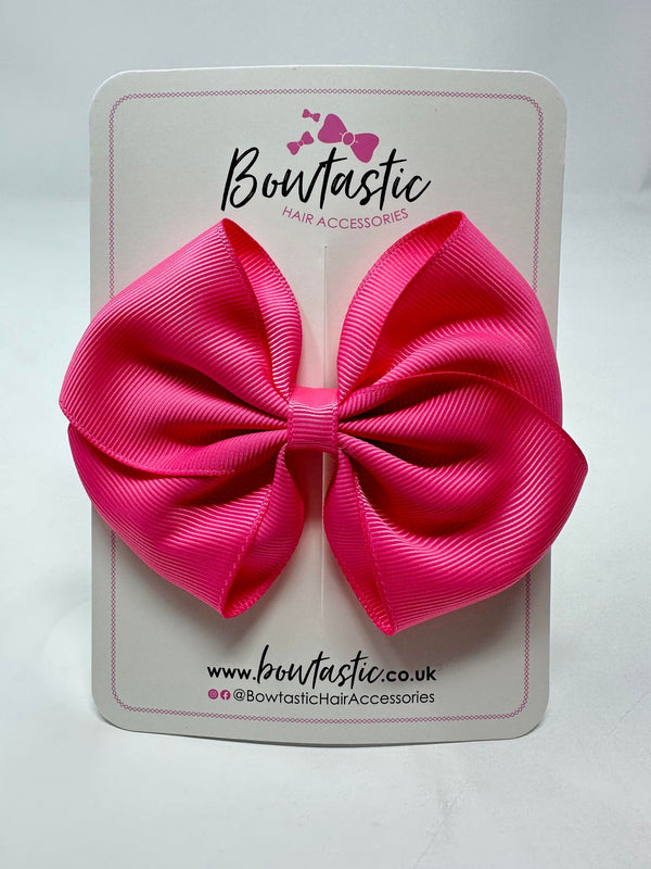 4 Inch Flat Bow - Hot Pink