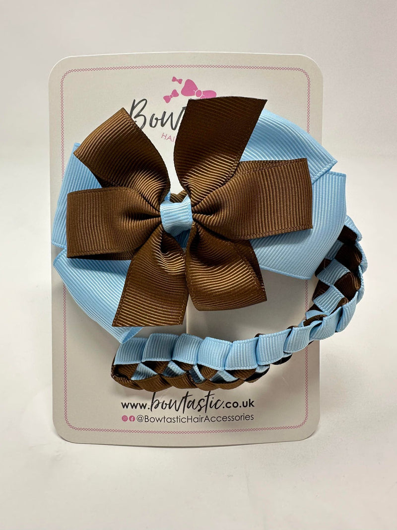 4 Inch Bow Bun Wrap - Turftan & Blue Topaz