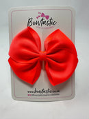4 Inch Flat Bow - Neon Orange