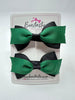 2.75 Inch 2 Layer Tuxedo Bow - Forest Green & Black - 2 Pack