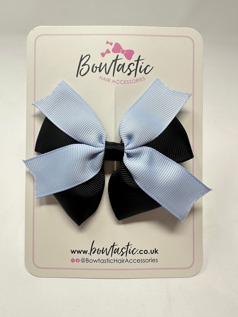 3.5 Inch 2 Layer Bow - Black & Bluebell