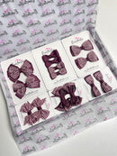 School Gingham Bundle - Burgundy Gingham - 14 Pack - Backing Cards Not Included