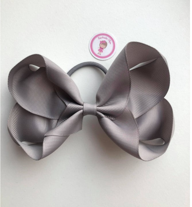 5 Inch Bow Bobble - Silver