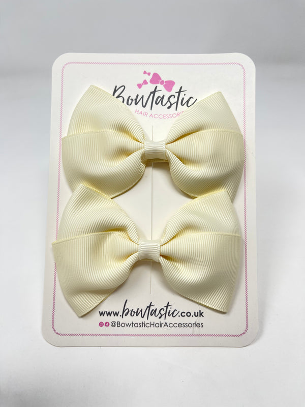 3.5 Inch Twist Bow - Antique White - 2 Pack